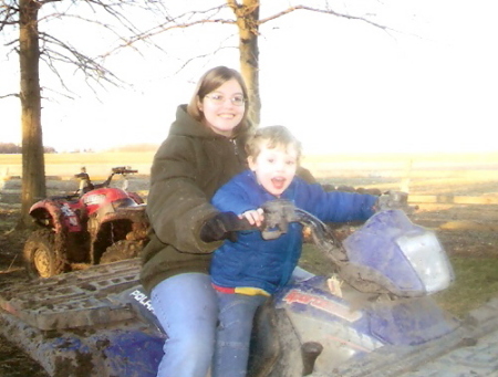 My son and I on an ATV