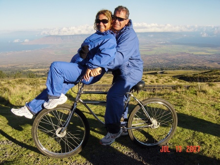 Laura and I mtn. biking in maui 2007