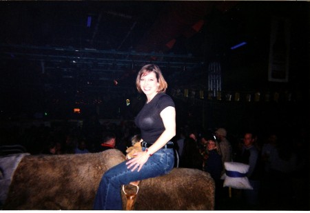 Missy riding the bull