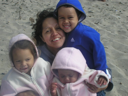 at the beach with the grandkids