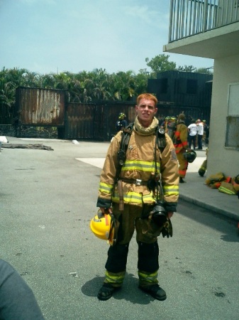 Son Justin in the Fire Academy