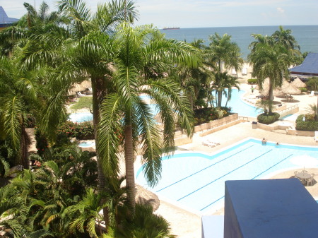 view from my room in Santa Marta Colombia S.A, the rig is 12 miles out.