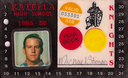 Student Body Card 1986