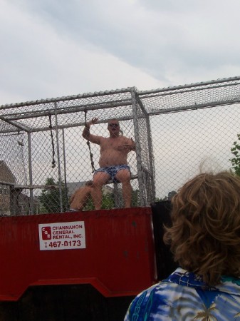 Me in the dunk tank at our block party