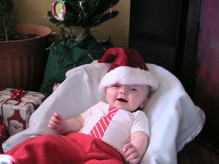 Wyatt in his Christmas outfit