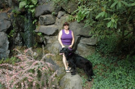 My dog and me at Tumwater Falls.