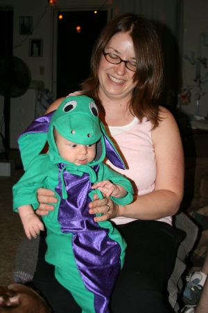 Halloween - He's supposed to be a dragon.