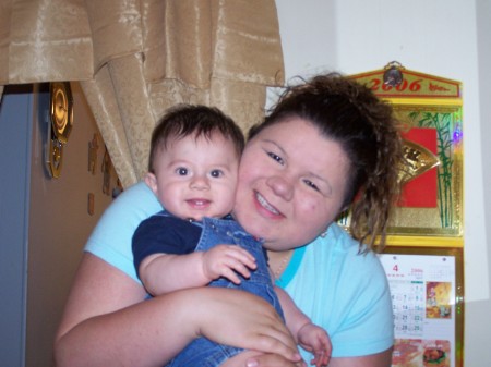 My sis Angie and 1 of her twin sons..