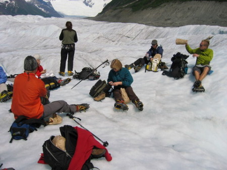 Lunch on an Alaskan glacier.