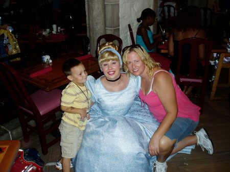 My son Theo and I with Cinderella at Disney-8/06