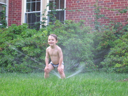 Matthias on a hot day (age 3)