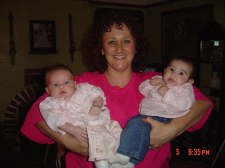 Maureen with her two youngest grandaughters 5-06