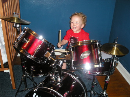 tj his drums and a great smile