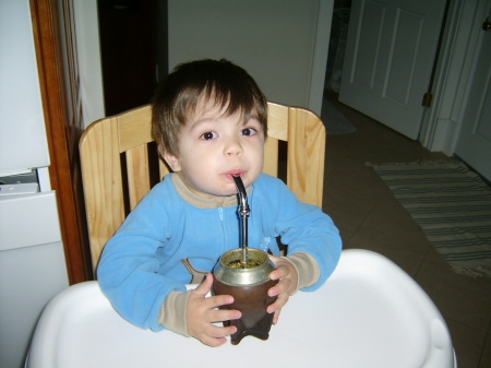 J drinking the yerba mate