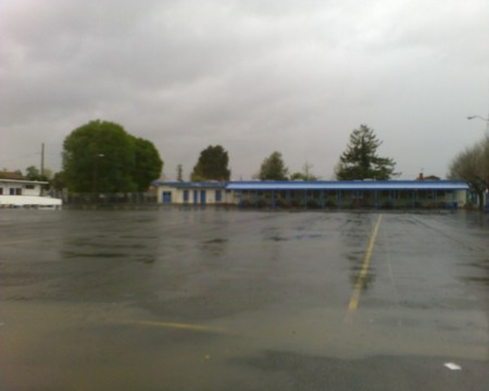 School from the parking lot