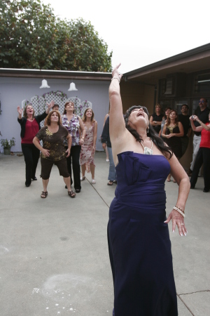 Throwing the bouquet