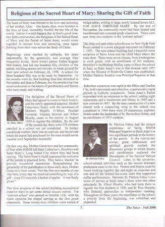 RSHM Sisters' History at St. Anne's PG.1