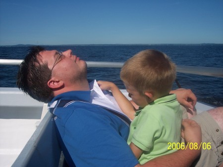 Me and my youngest son Erik off the coast of Maine
