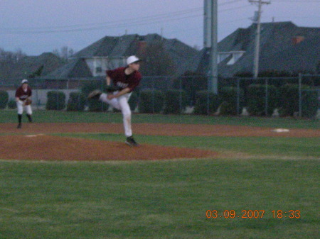 Josh on the mound Spring 2007 Varsity baseball team