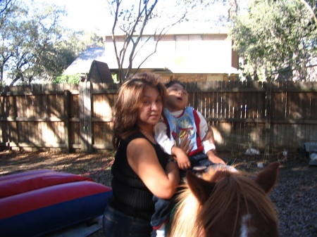 MY SON AND I AT HIS B-DAY PARTY