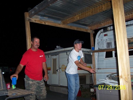 David and Daniel playing Washers