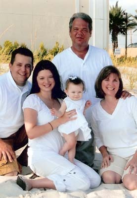 family at beach