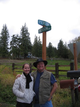 Holly and Me check out the sign