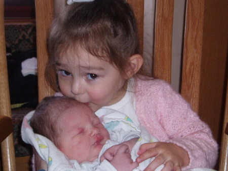 Emily with brand new sister Madison