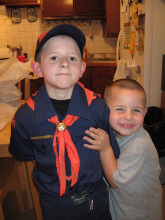 My little scout and proud brother.