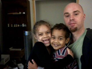 Niece, nephew, and me on webcam