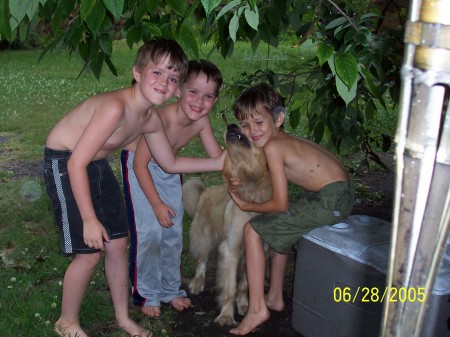 My Sons, and our dog J.J.