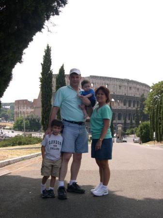Rome 2005 with wife, Selma, and kids (Thomas - 6, Ernest <1)