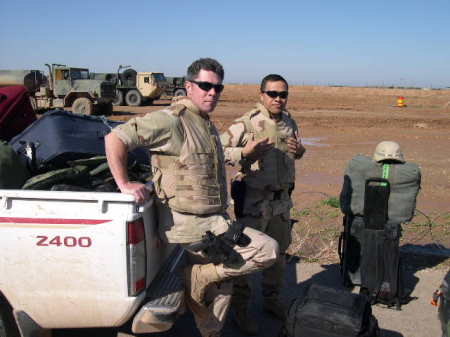 Waiting for helo, Iraq, Mar 05