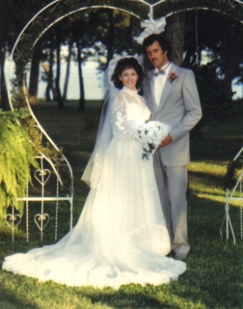 Kenneth(Buddy)Stigall and Julie 1988, garden wedding in Julie's parents back yard at Lake Tawakoni