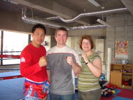 My wife & I witth a Muay Thai Champ