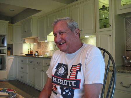 Hans in our remodeled kitchen doing what he does best: "Keep us laughing!"