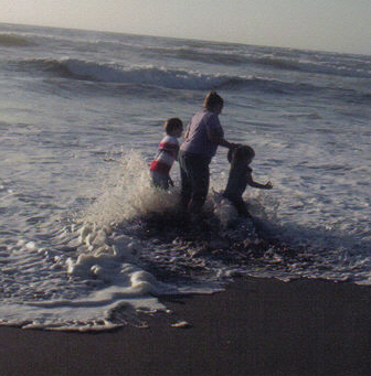 vacation to california.  Ocean water is cold