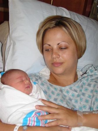 Mommy and Isabella (3 hours old)