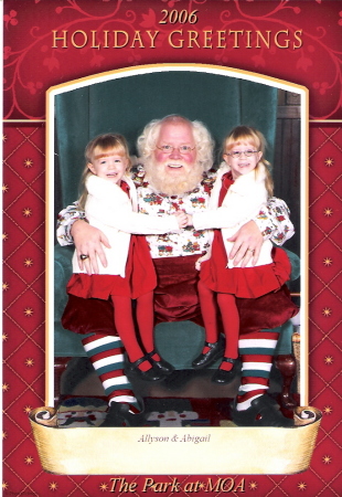 Allyson & Abigail with Santa