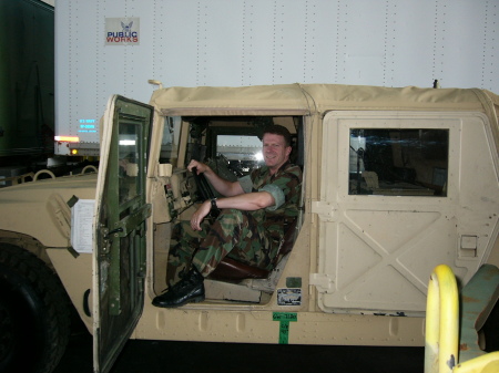 Checking out the radio gear in a HUMMV