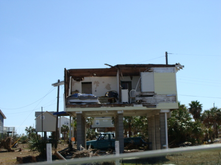 house destroyed near beach