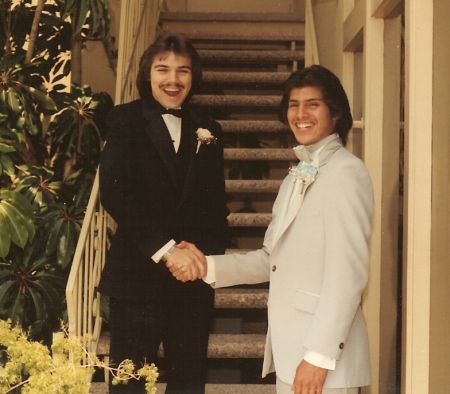 on my wedding day with my best man Tony