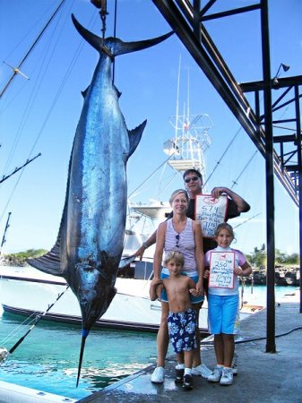 Wife and Kids with Blue Marlin July 2004