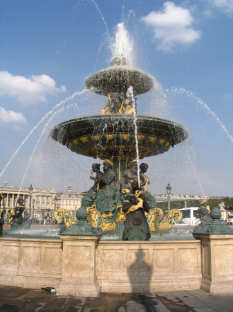 A fountain near the Republique metro stop