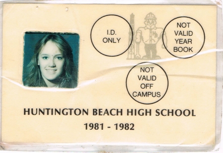 My Sophomore HBHS ID card.