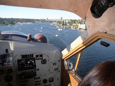 Flying high above Lake Washington