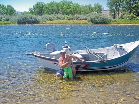 My son Connor and I chillin in Montana