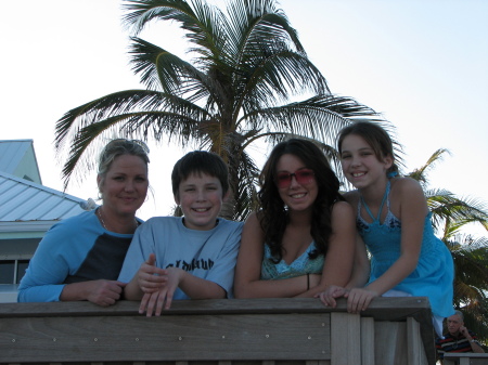 Mom with kids in  the Florida Keys