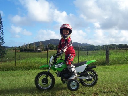 Brendan at 4 years and his parents bought him a motor bike??? OMG