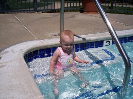 Jocilyn at the pool 15 mo.